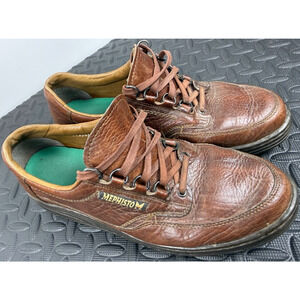 MEPHISTO Size 9 Walking Shoe Quality Leather Comfort Sneaker Brown Vintage Origi